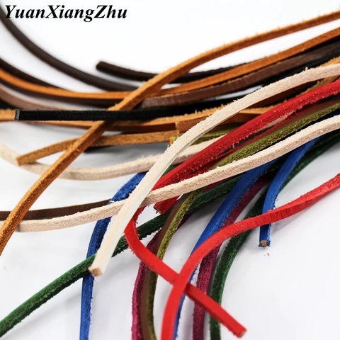 1Pair Top Layer Leather Shoelaces Colorful Solid Shoelace Leather Shoes'shoelace Sports Shoelace Decorative Type Shoelaces P-5 ► Photo 1/6