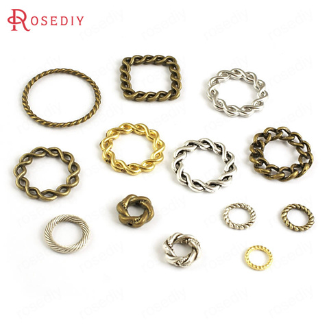 (4338)Wholesale Square Round Closed Circle Twisted Rings Charms Pendants Accessories More styles can picked ► Photo 1/6