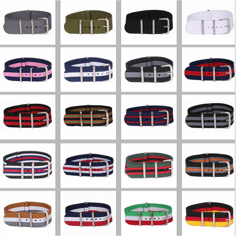 Buy 2 Get 10% OFF) 16/18/20/22/24mm Cambos Stripes Strong nato fabric Nylon Watch watchbands Woven Straps Bands Buckle belt 24mm ► Photo 1/6