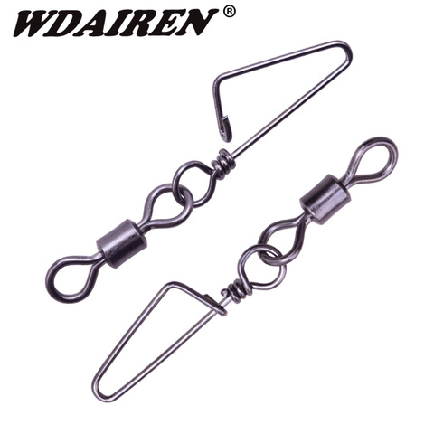 20cs/Lot Strengthen Fishing Connector Pin Bearing Rolling Swivel Stainless Steel With Snap Fishhook Lure Accessorie Tackle ► Photo 1/5