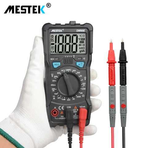 Mestek  Auto Range Digital Multimeter 1999 counts Backlight AC/DC Ammeter Voltmeter Ohm Handled multitester multi meter DM90E ► Photo 1/1