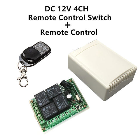 433Mhz Universal Wireless Remote Control Switch DC 12V 4CH relay Receiver Module and RF Transmitter 433 Mhz Remote Controls ► Photo 1/6