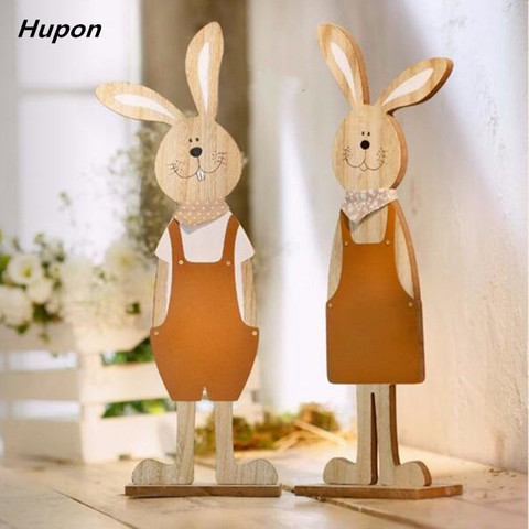 1 Pair Large Wooden Easter Rabbit 43cm Standing Bunny Wood Craft Ornament for Home Kids Room Easter Party Decorations Supplies ► Photo 1/6