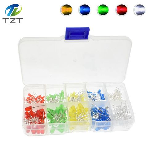 200PC/Lot 3MM 5MM Led Kit With Box Mixed Color Red Green Yellow Blue White Light Emitting Diode Assortment 20PCS Each New ► Photo 1/4