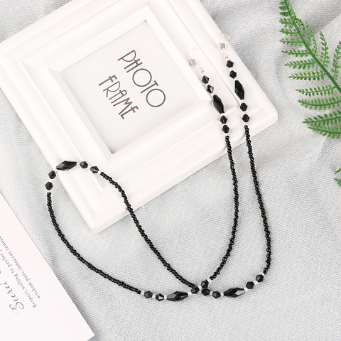 1Pc 2022 Fashion Women Eyeglass Chains Black Acrylic Beads Chains Anti-slip Eyewear Cord Holder Neck Strap Reading Glasses Rope ► Photo 1/6