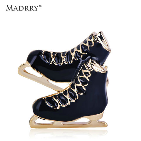 Madrry Fashion Roller Skates Brooch Enamel Gold Color Jewelry Sleigh Shoes Shape Brooches For Women Boys Girls Pins Accessories ► Photo 1/6