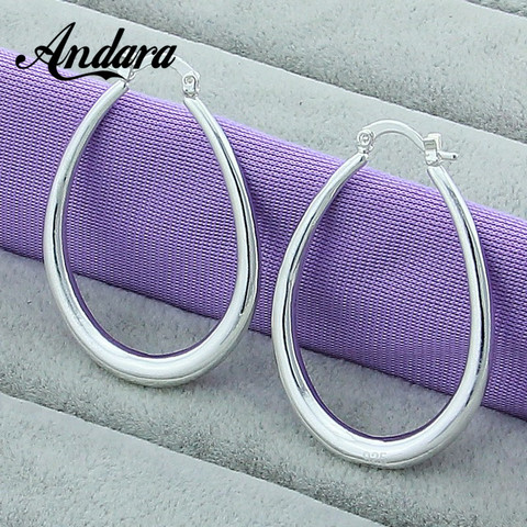 Hot Sale 925 Sterling Silver Simple U Shaped Hoop Earrings For Women Fashion Jewelry Wedding Accessories L095 ► Photo 1/6