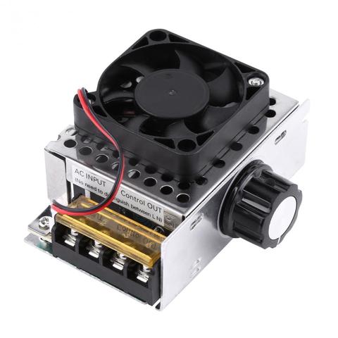 4000W 220V AC SCR Electric Voltage Regulator Dimmer Electric Motor Controller With Fan ► Photo 1/6