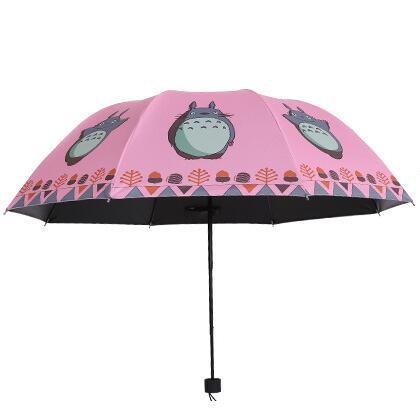Lovely Totoro Silver Coating Sunshade Umbrella Anti UV Sun/Rain Three-folding Umbrellas ► Photo 1/2