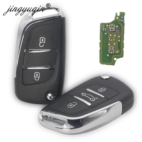 jingyuqin 2/3 Buttons Modified Flip Car key for Peugeot Partner 307 308 407 408 3008 ASK/FSK 433MHz PCF7961 HU83/VA2 CE0536 ► Photo 1/3