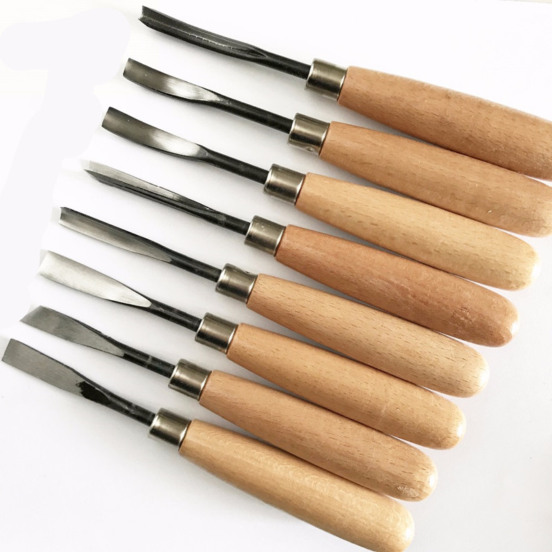 8 Pcs and 6 Pcs Woodpecker Dry Hand Wood Carving Tools, Professional  Woodworking Graver Chisel Kit Gouges Tools