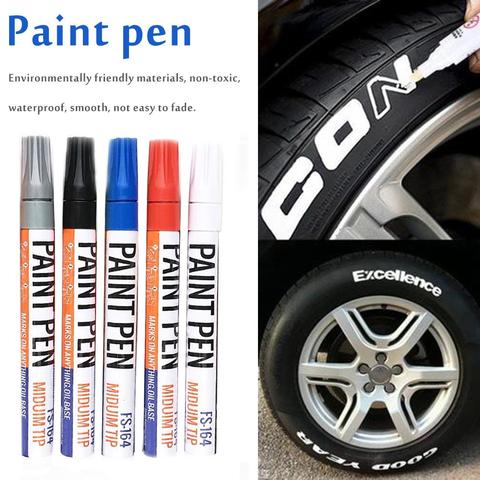 White Waterproof Rubber Permanent Paint Marker Pen Car Tyre Tread