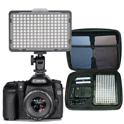 176 pcs LED Light for DSLR Camera Camcorder Continuous Light, Battery and USB Charger, Carry Case Photography Photo Video Studio ► Photo 1/6