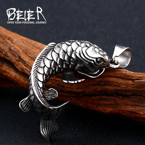 Beier 316L Stainless Steel Koi Fish Pendant Men Goldfish Necklace Pendant Ocean High-quality jewelry LLBP8-383P ► Photo 1/6