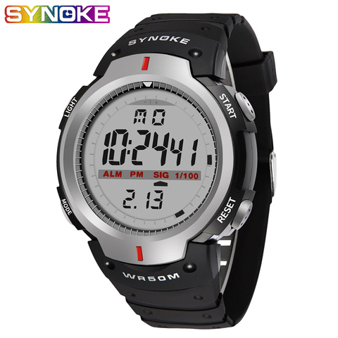 SYNOKE Kol Saati Watches Men 30M Waterproof Electronic LED Digital Outdoor Mens Sports Wrist Watches Stopwatch Relojes Hombre ► Photo 1/6