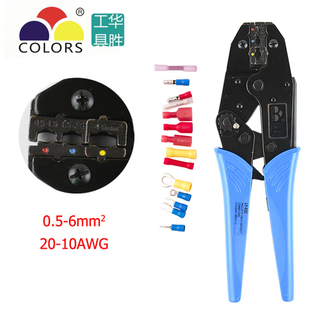 Colors Crimping Pliers Professional Insulated Wire Terminals Connectors Ratcheting Crimper Tool for 22-10AWG LY-03C/HS-30J ► Photo 1/6