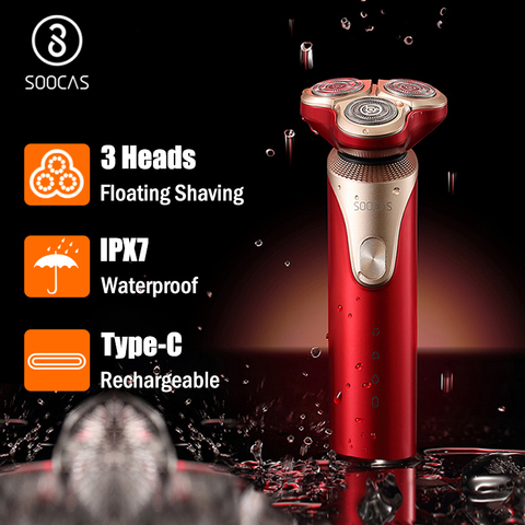 SOOCAS S3 Electric Shaver 3 Cutters Head Dry Wet Shaving Wireless USB Rechargeable Waterproof Razor For Men trimmer ► Photo 1/6