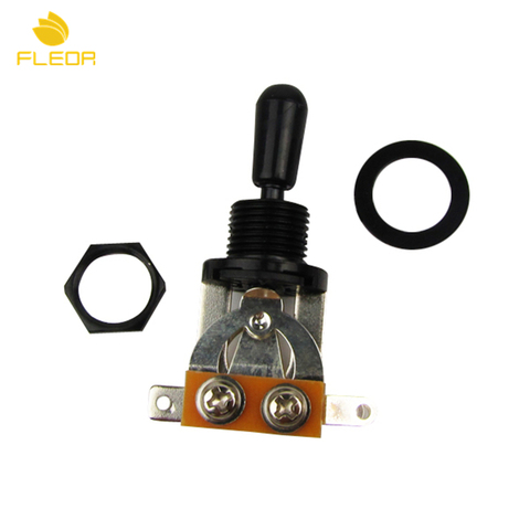 FLEOR Electric Guitar Switch Guitar Selector Pickup 3 Way Toggle Switch with Black Knob for Guitar Parts & Accessories ► Photo 1/5