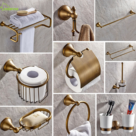 Antique Brass Bronze Bathroom Hardware Set Round Base Brushed Bathroom Accessories Bathroom Products ► Photo 1/5