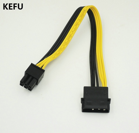 2pcs/lot kEFU 4 Pin Molex IDE to 6 Pin PCI-E Graphic Card Power Supply Cable Adapter 20CM 18AWG ► Photo 1/2