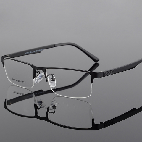 OEYEYEO Titanium Alloy Optical Glasses Frame Men Ultralight Square Myopia Prescription Eyeglasses Male Metal Half Rim Eyewear ► Photo 1/6
