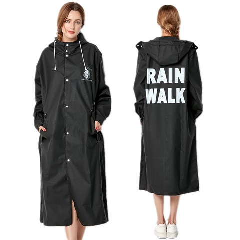 New Fashion Big Size Men And Women Thin Black Rain Coat Poncho Ladies Waterproof Long Slim Raincoat Adults Rainwear ► Photo 1/6