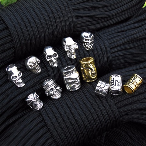 10Pcs/Lot Paracord Beads Metal Charms Skull For Paracord Bracelet Accessories Survival,DIY Pendant Buckle for Knife Lanyards ► Photo 1/6