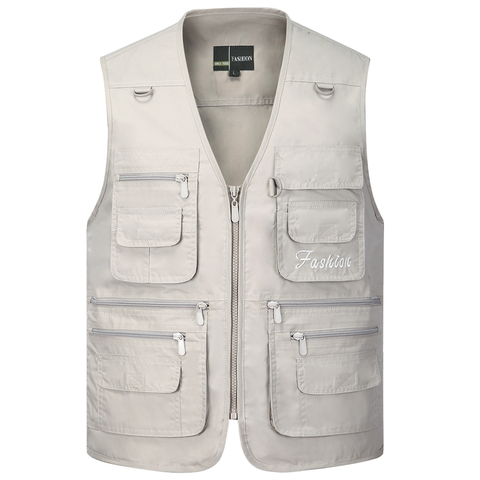 Summer Men Sleeveless Baggy Jacket With Many Pockets Male Casual Regular Fit Multi Pocket Photographer Vest Waistcoat For Mens ► Photo 1/6