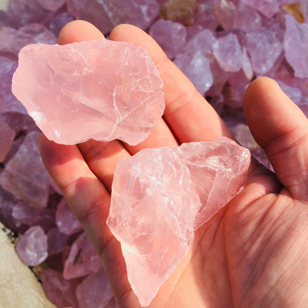 100g Natural Rose Quartz Raw Ore Crushed Gravel Crystal Stone Degaussing GSE 