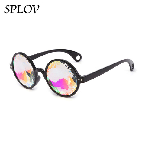 Hot Sale Round Frame Holographic Kaleidoscope Men Women Sunglasses Rave Festival Stylish Female Male Glasses Party Queen Gifts ► Photo 1/6