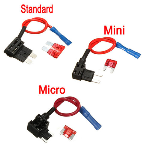12V Add A Circuit Fuse Holder Standard/Mini/Micro 10A Blade Fuse Boxes Holder Piggy Back Fuses Tap Adapter ► Photo 1/6