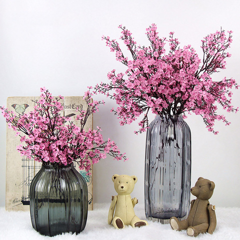 Cherry Blossoms Artificial Flowers Baby's Breath Gypsophila Fake Flowers DIY Wedding Decoration Home Bouquet Faux Flowers Branch ► Photo 1/6