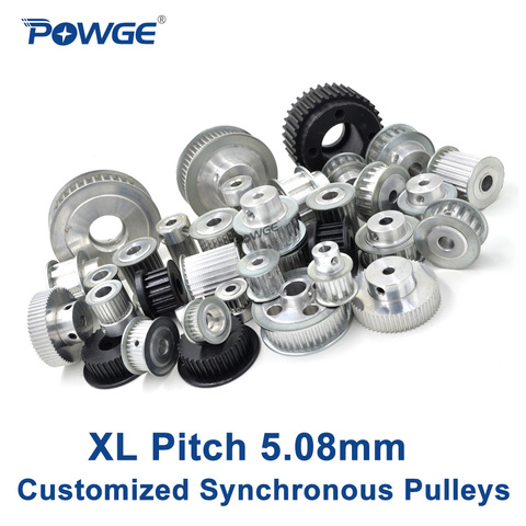 POWGE Inch Trapezoid XL Synchronous pulley pitch 5.08mm wheel Gear Manufacture Customizing all kinds of XL Timing pulley Belt ► Photo 1/1