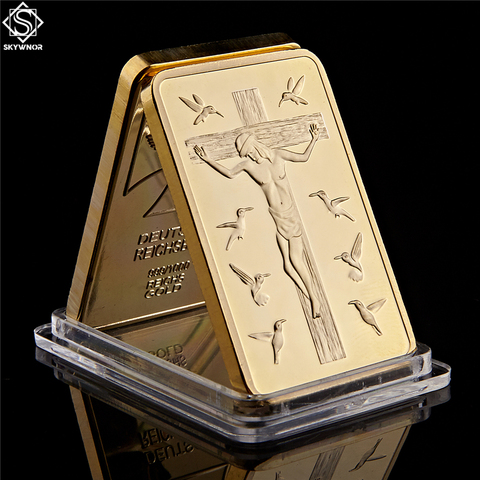 Christ Jesus Gold Bar Jesus&Angel 1 OZ Gold Replica 999 Gold Clad Bullion Bar Christian Commemorative Coin ► Photo 1/6