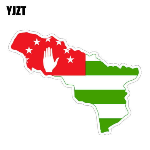 YJZT 17CM*9.7CM Personality Abkhazia Map Flag Car Sticker Reflective Decal 6-1184 ► Photo 1/2