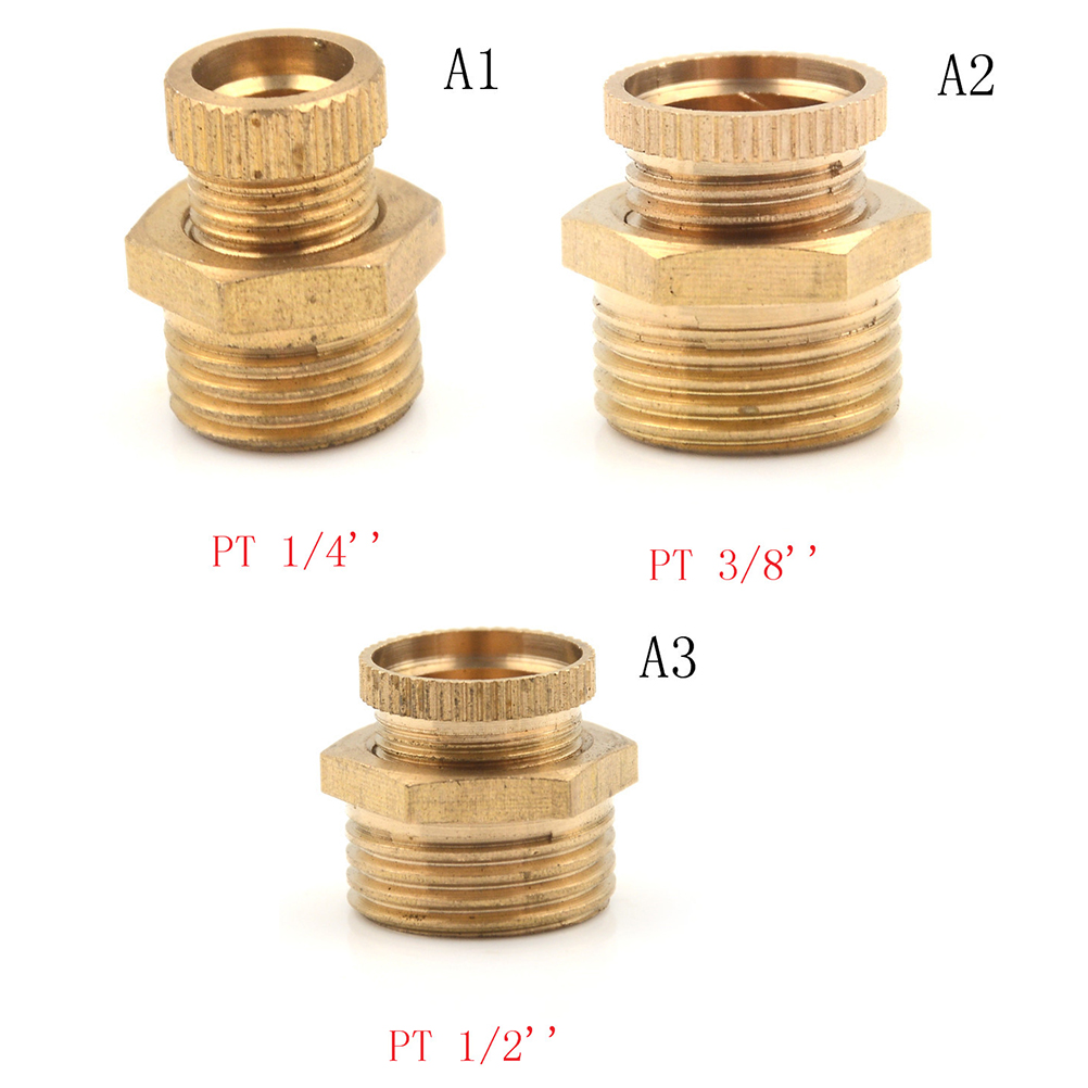 Air Compressors Male Threaded Water Drain Valve Brass Tone PT 1/2'' 3/8'' 1/ Io 
