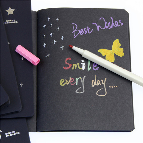 Hot Sketchbook Diary Drawing Painting Graffiti Black Paper 28 Sheets Ketch Book Notebook School Supplies As Gift ► Photo 1/6