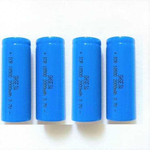 4Pcs/lot 18500 Battery 3.7V 2000mAh Rechargeable Battery 18500 Bateria Recarregavel Lithium li-ion Batteies ► Photo 1/6