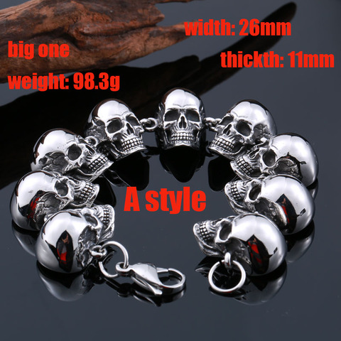 Beier 316L Stainless Steel bracelet punk skull Bracelet For Vintage Cool Dragon Style Men's Bracelet Jewelry LLBC8-036R ► Photo 1/5