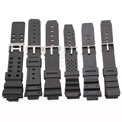 Silicone Rubber Watch Strap Band Men Black Sports Diving Watchbands Stainless Steel Pin Buckle For Casio Watch Accessories ► Photo 1/6