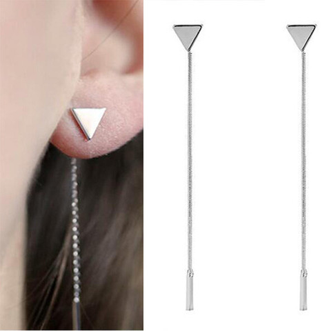 EK1014 New Fashion Triangle Earrings Tassel Chain Earrings Anti-allergic Earrings For Women Long Earrings Boucle D'oreille Femme ► Photo 1/5