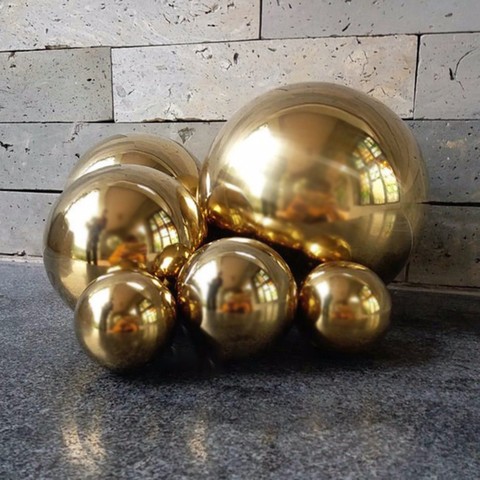New Coming Stainless Steel Titanium Gold Sliver Hollow Ball Seamless Home&Garden Decoration Mirror Ball Sphere Party Decoration ► Photo 1/6