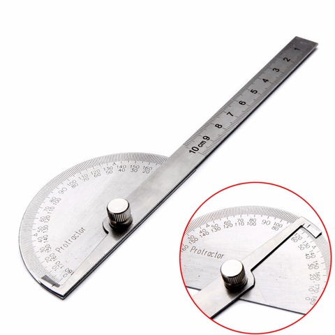 1pc 180 Degree Adjustable Protractor Angle Finder Angle Ruler Round Head Rotary Stainless Steel Measuring Tool for Woodworking ► Photo 1/6