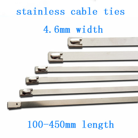 cable ties stainless steel metal 10pcs 4.6mm ball lock self-lock tie zip wrap exhaust heat straps induction pipe wire accessory ► Photo 1/5
