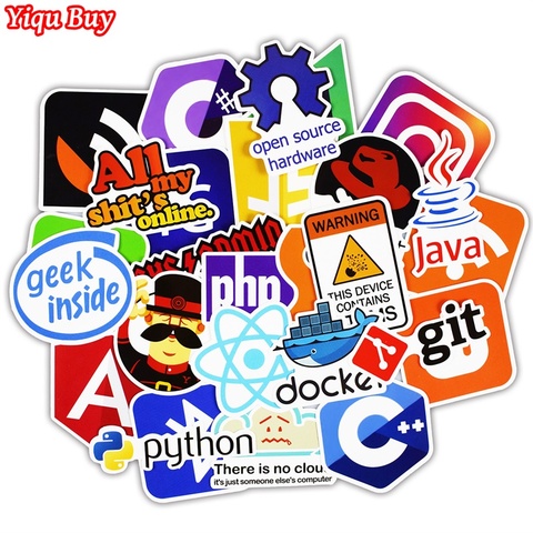 50 Pcs Java Internet JS Php Docker Bitcoin Html Cloud Programming Language APP Logo Funny Stickers for Laptop Car DIY Stickers ► Photo 1/6
