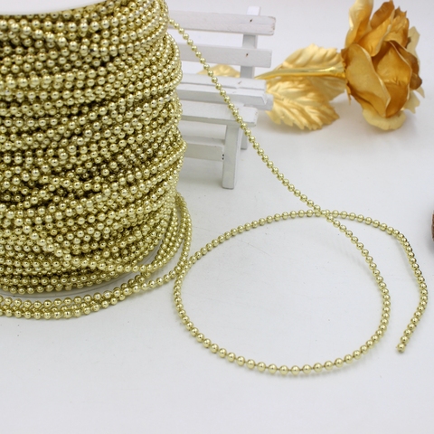 5Meter 3mm/4mm Gold/Silver/white Color Craft Imitation Pearl Beads Cotton Line Chain For DIY Wedding Party Decoration Party ► Photo 1/6
