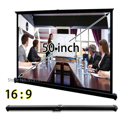 Easy Open Mini Projection Screen 50-inch 16x9 Widescreen Ultra HD 3D Projection Display For Trading Meeting ► Photo 1/6