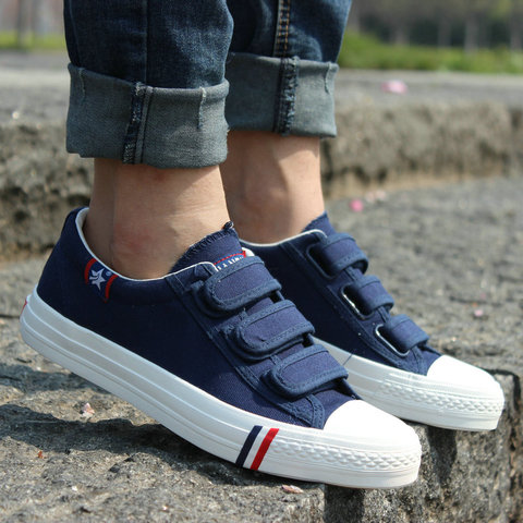 2022 New Spring Summer breathable boys Hook & Loop low to help canvas mens shoes British shoes eur35-43 ► Photo 1/1