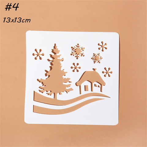 Christmas tree,House,Snowflake Layering Stencils For Walls Painting Scrapbooking Stamp Album Decor Embossing Paper Card Template ► Photo 1/2