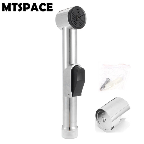 MTSPACE Chrome ABS Sprayer Handheld Toilet Bidet with Holder Shattaf Spray Bathroom Toilet Bidet Shower Head Nozzle Showerhead ► Photo 1/6